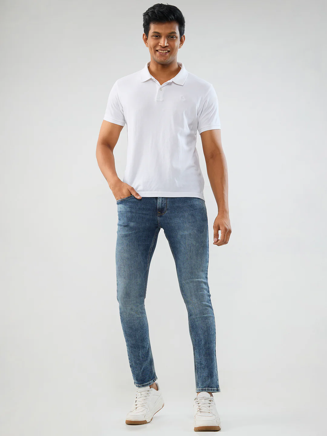 Men Diego Jeans Super Slim Fit Mid Blue Low Rise - Image 5
