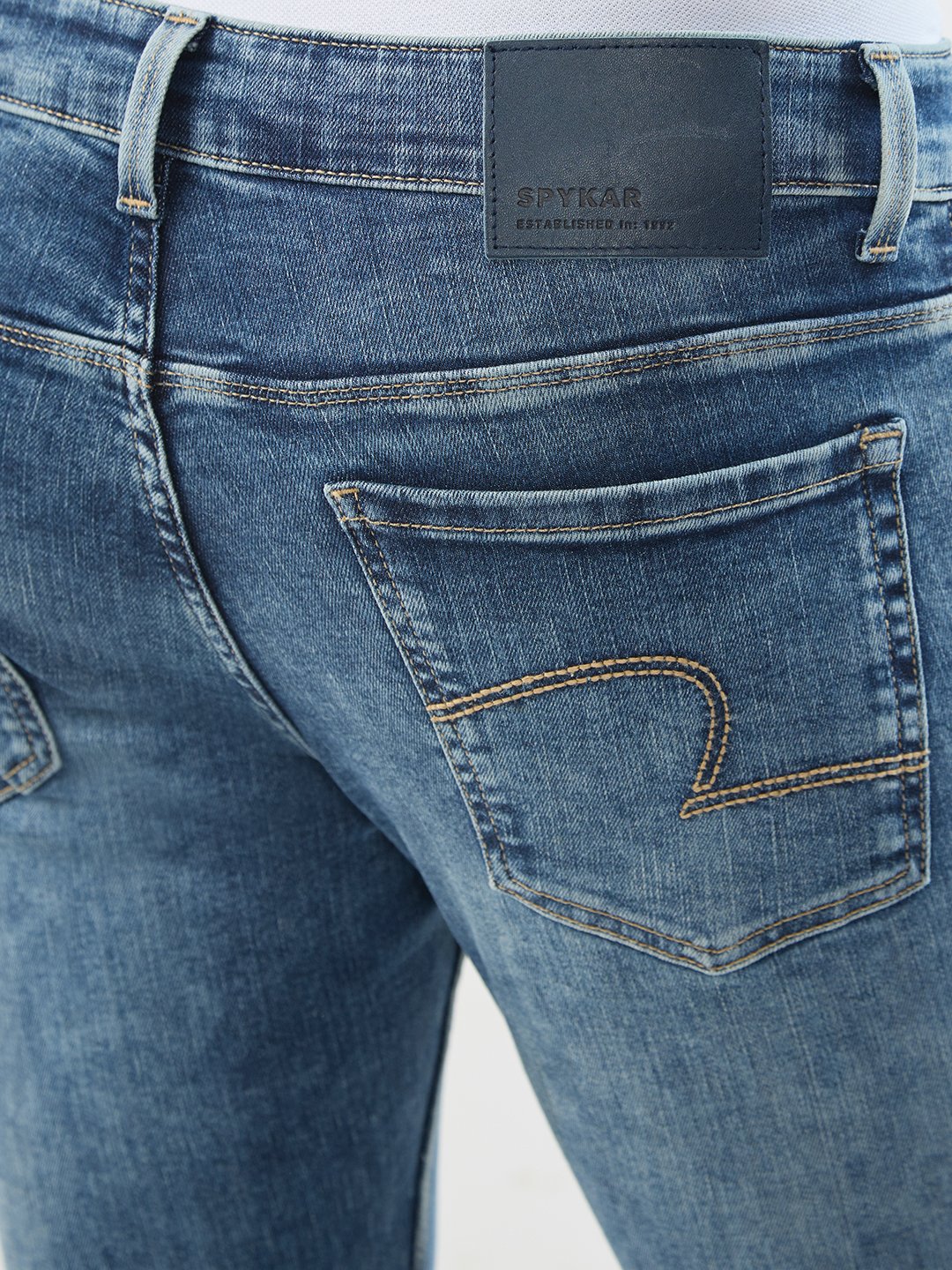 Men Diego Jeans Super Slim Fit Mid Blue Low Rise - Image 8