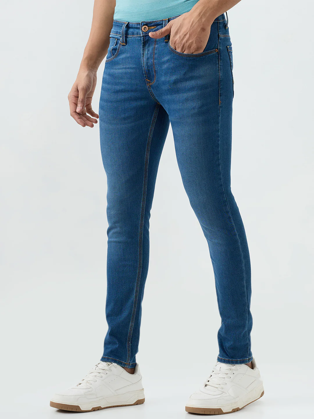 Men Diego Jeans Super Slim Fit Blue Low Rise - Image 3