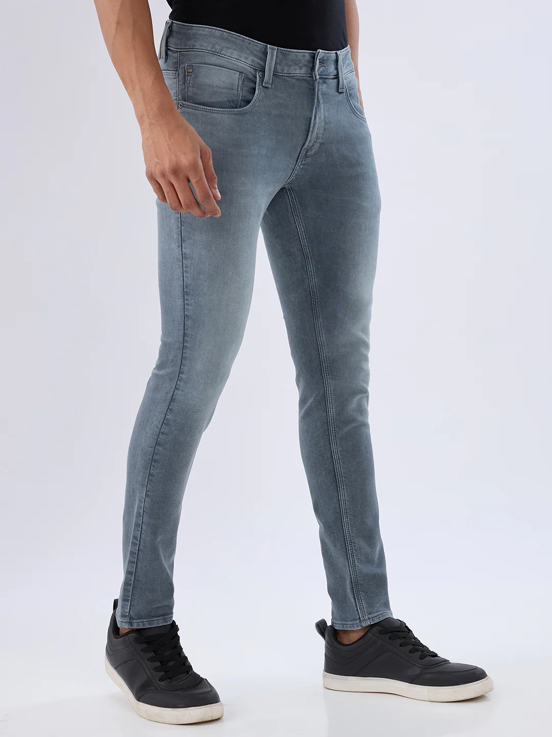 Men Diego Jeans Super Slim Fit Grey Low Rise - Image 2