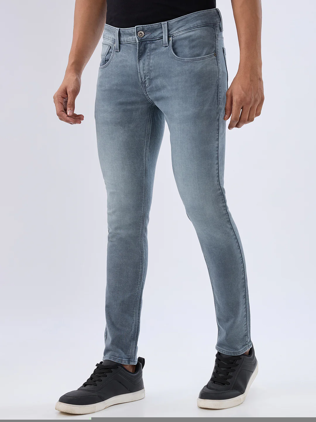 Men Diego Jeans Super Slim Fit Grey Low Rise - Image 3