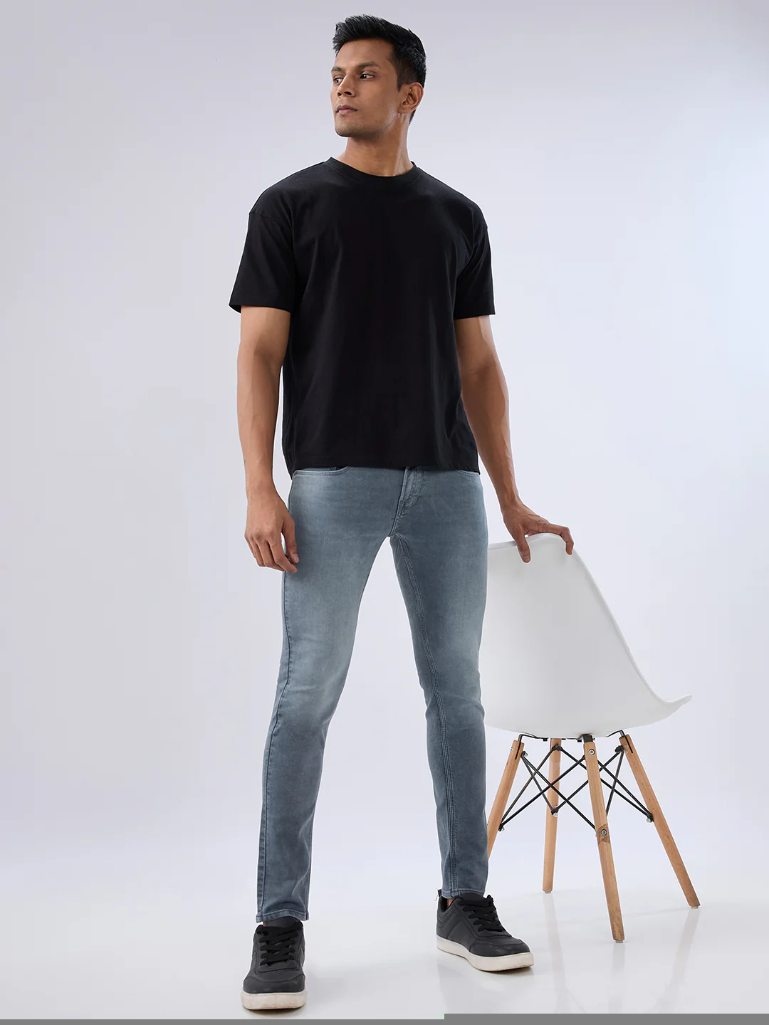Men Diego Jeans Super Slim Fit Grey Low Rise - Image 7
