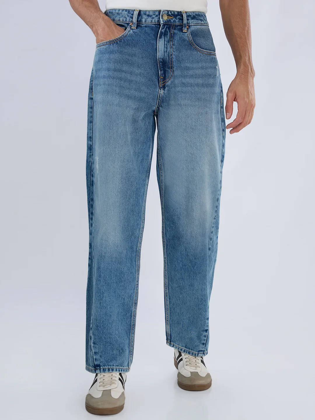 Men Ikemen Jeans Loose Fit Blue Mid Rise - Image 2