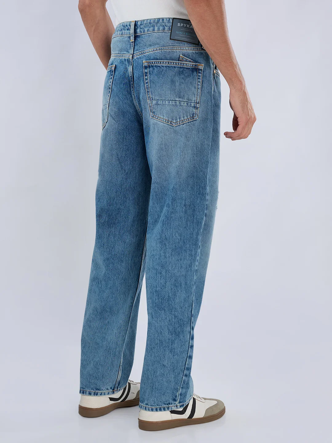 Men Ikemen Jeans Loose Fit Blue Mid Rise - Image 5