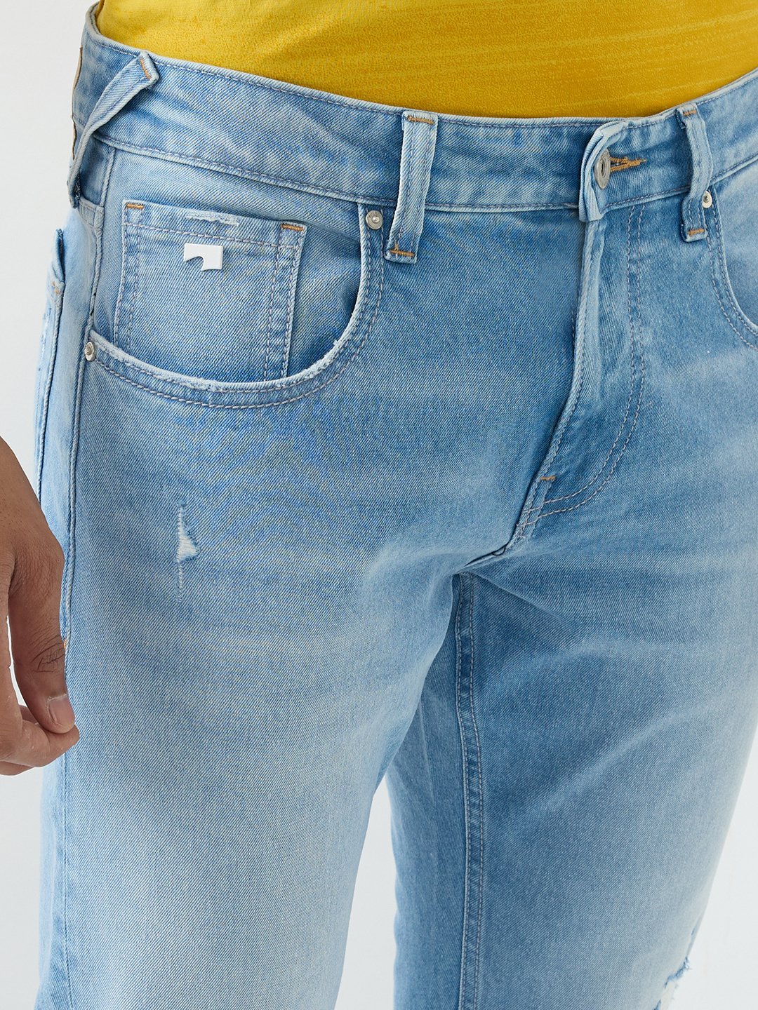 Men Ricardo Jeans Comfort Fit Blue Mid Rise - Image 6