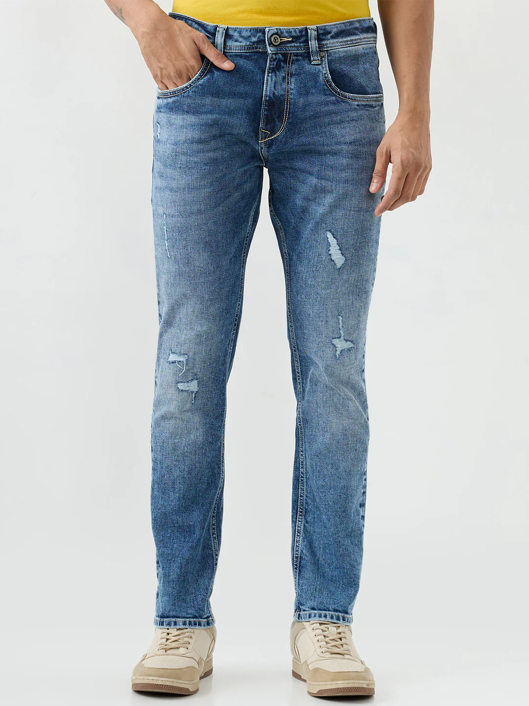 Men Rover Jeans Regular Fit Blue Mid Rise
