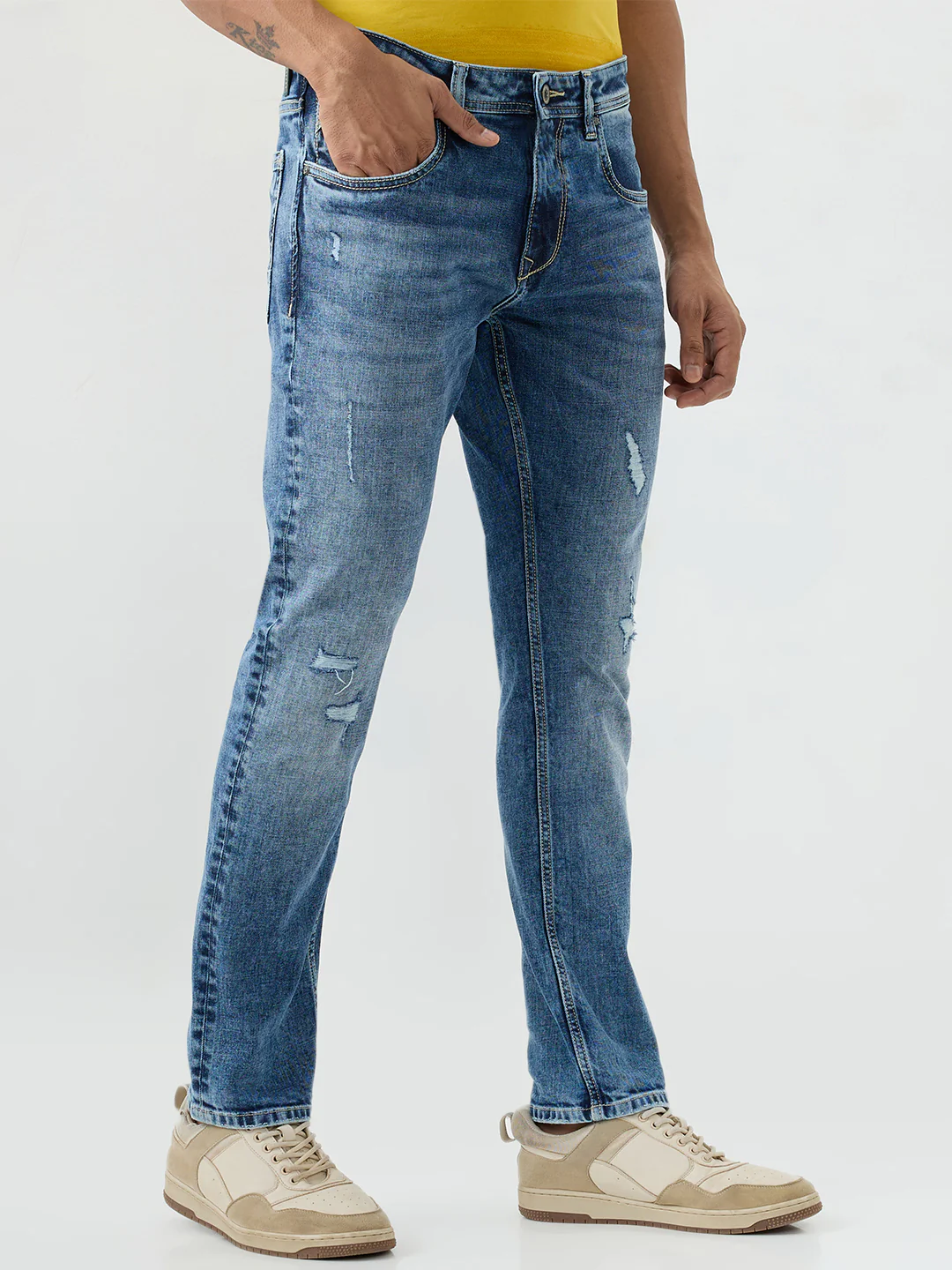 Men Rover Jeans Regular Fit Blue Mid Rise - Image 2