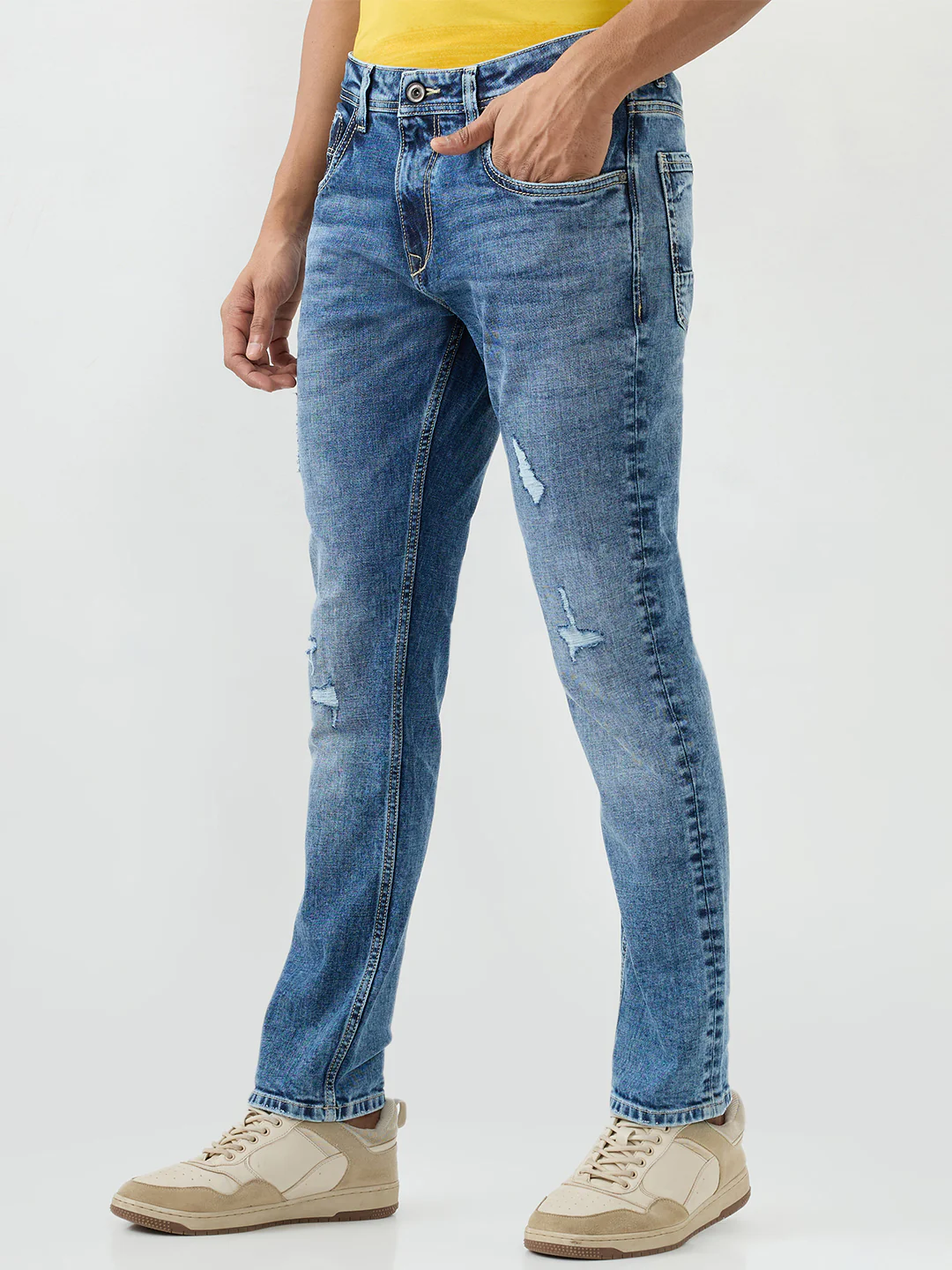 Men Rover Jeans Regular Fit Blue Mid Rise - Image 3