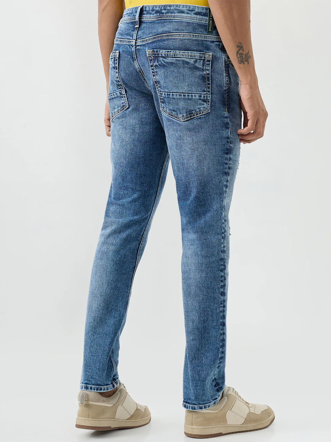 Men Rover Jeans Regular Fit Blue Mid Rise - Image 4