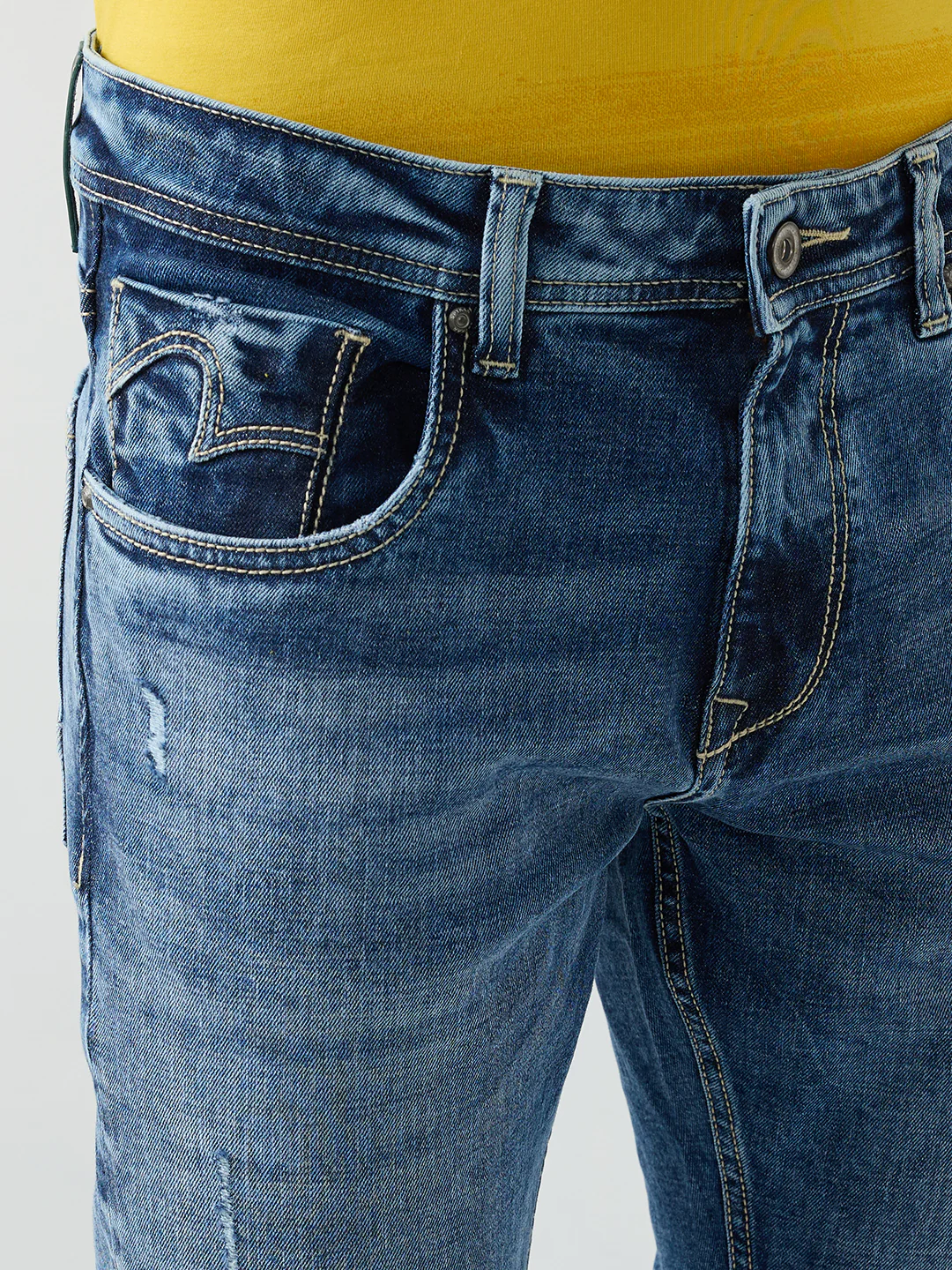 Men Rover Jeans Regular Fit Blue Mid Rise - Image 6