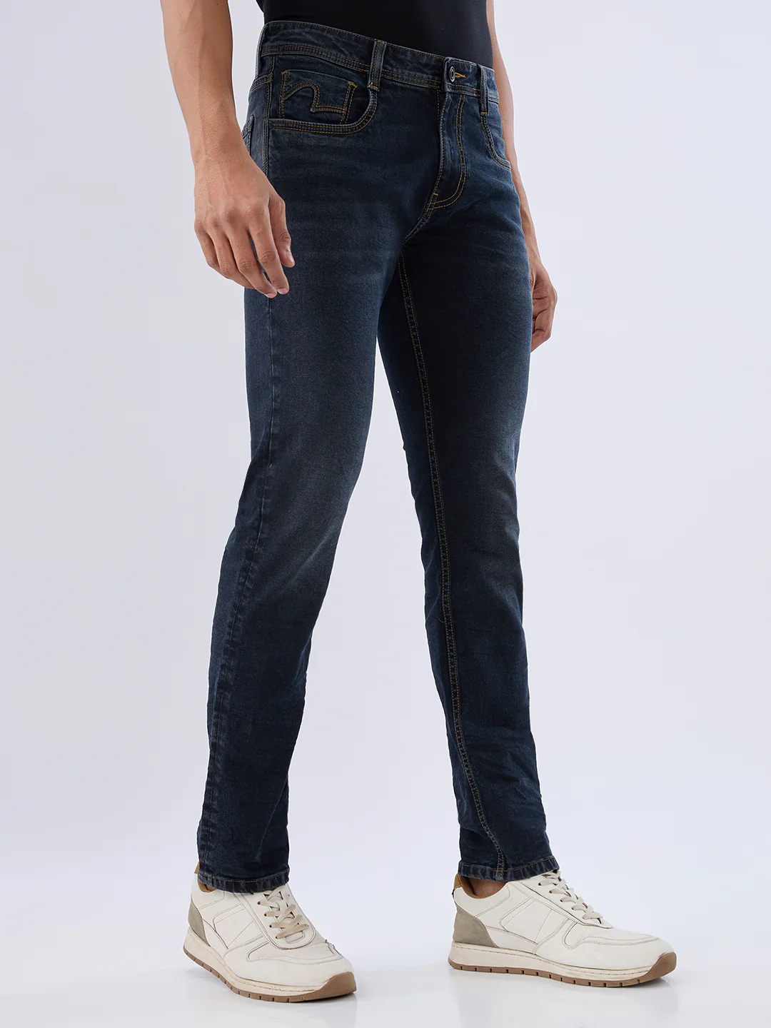 Men Rover Jeans Regular Fit Black Mid Rise - Image 3