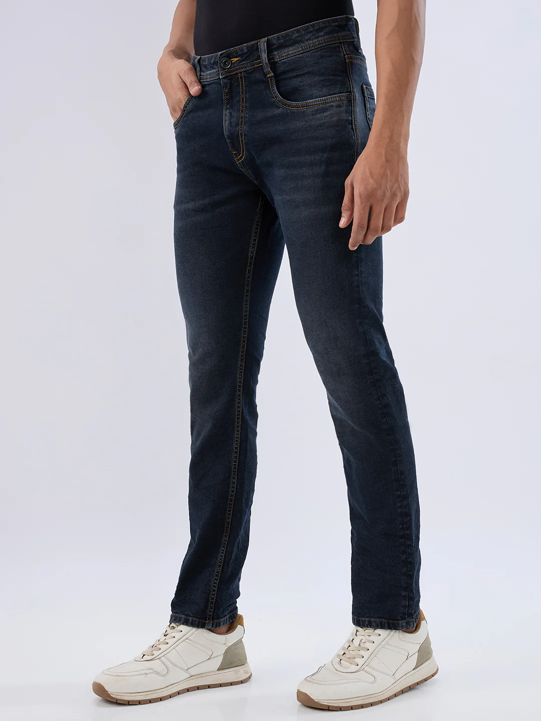 Men Rover Jeans Regular Fit Black Mid Rise - Image 4