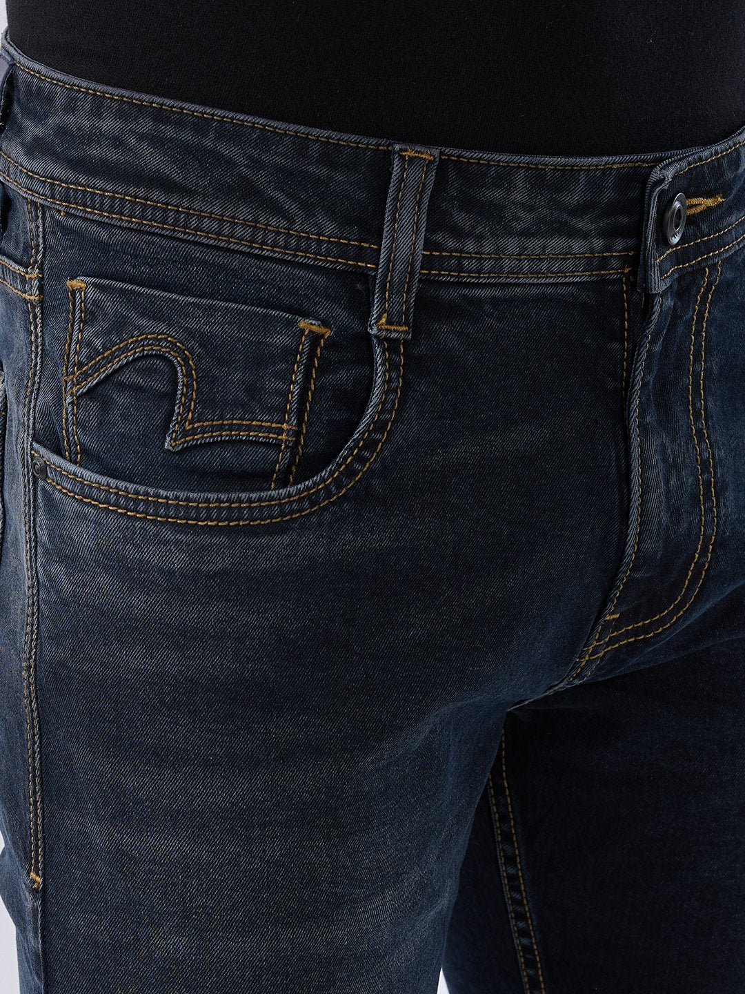Men Rover Jeans Regular Fit Black Mid Rise - Image 6