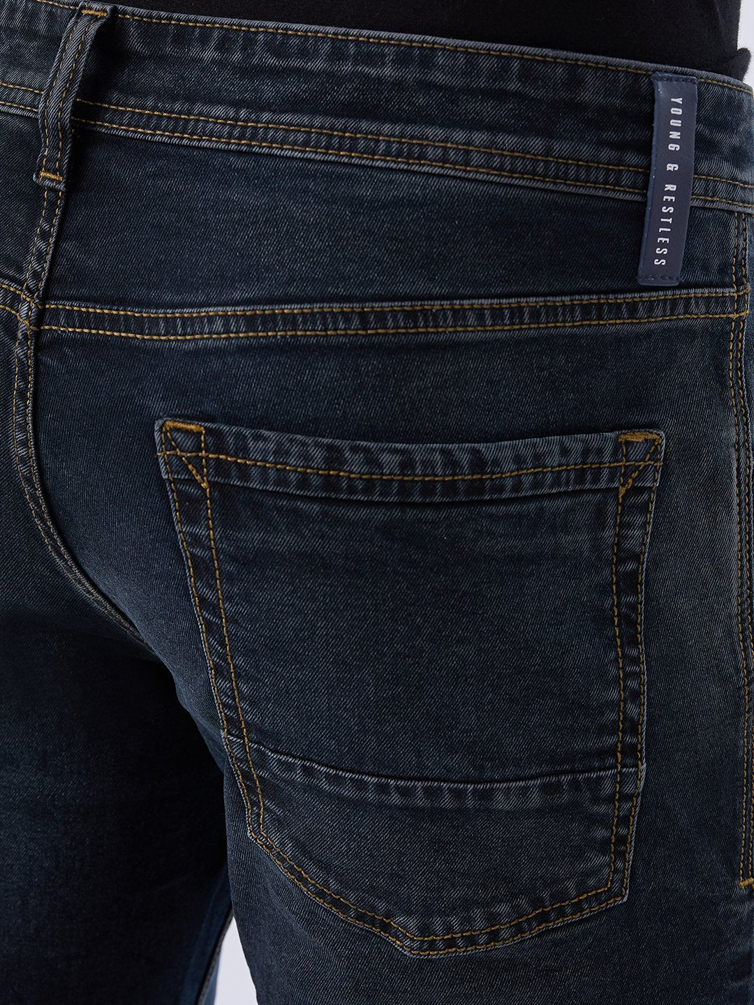 Men Rover Jeans Regular Fit Black Mid Rise - Image 7