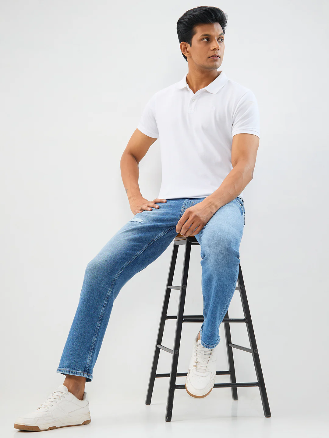 Men Chico Jeans Relaxed Fit Mid Blue Mid Rise - Image 7
