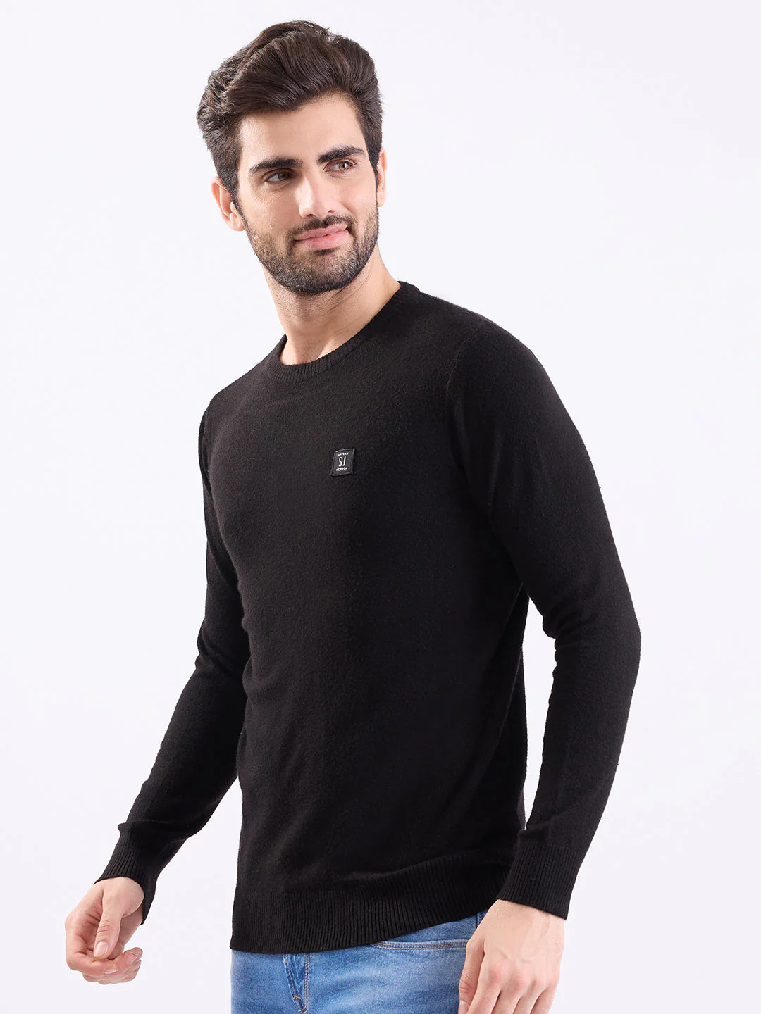 Men Sweater Black Slim Fit - Image 3