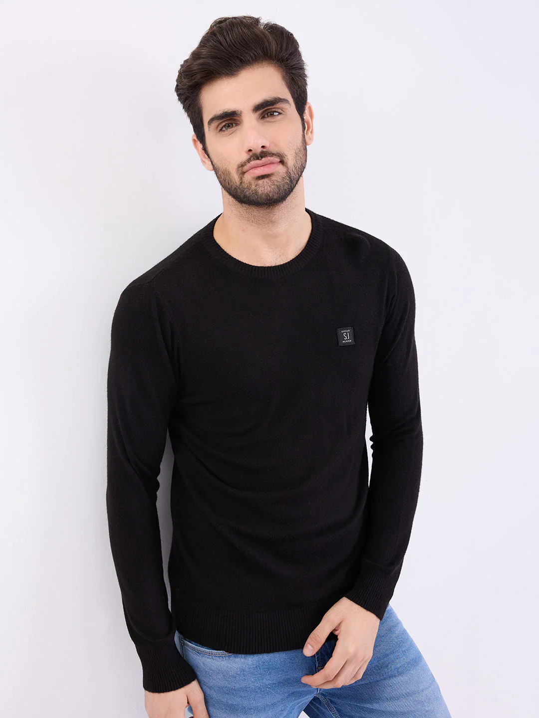 Men Sweater Black Slim Fit - Image 7