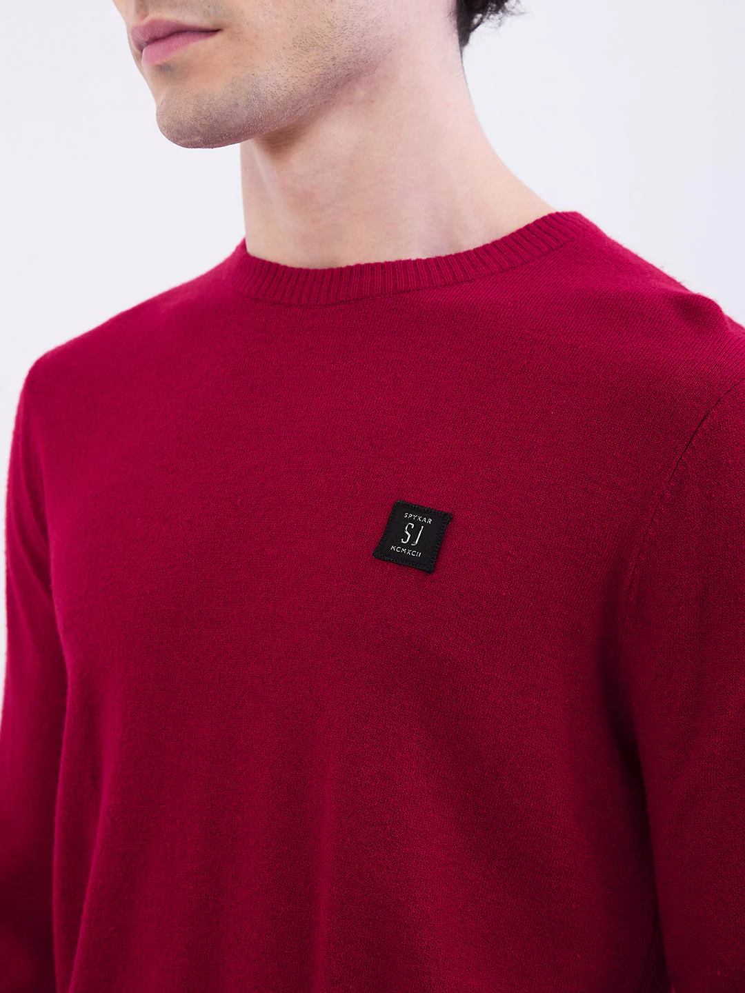 Men Sweater Dark Red Slim Fit - Image 6