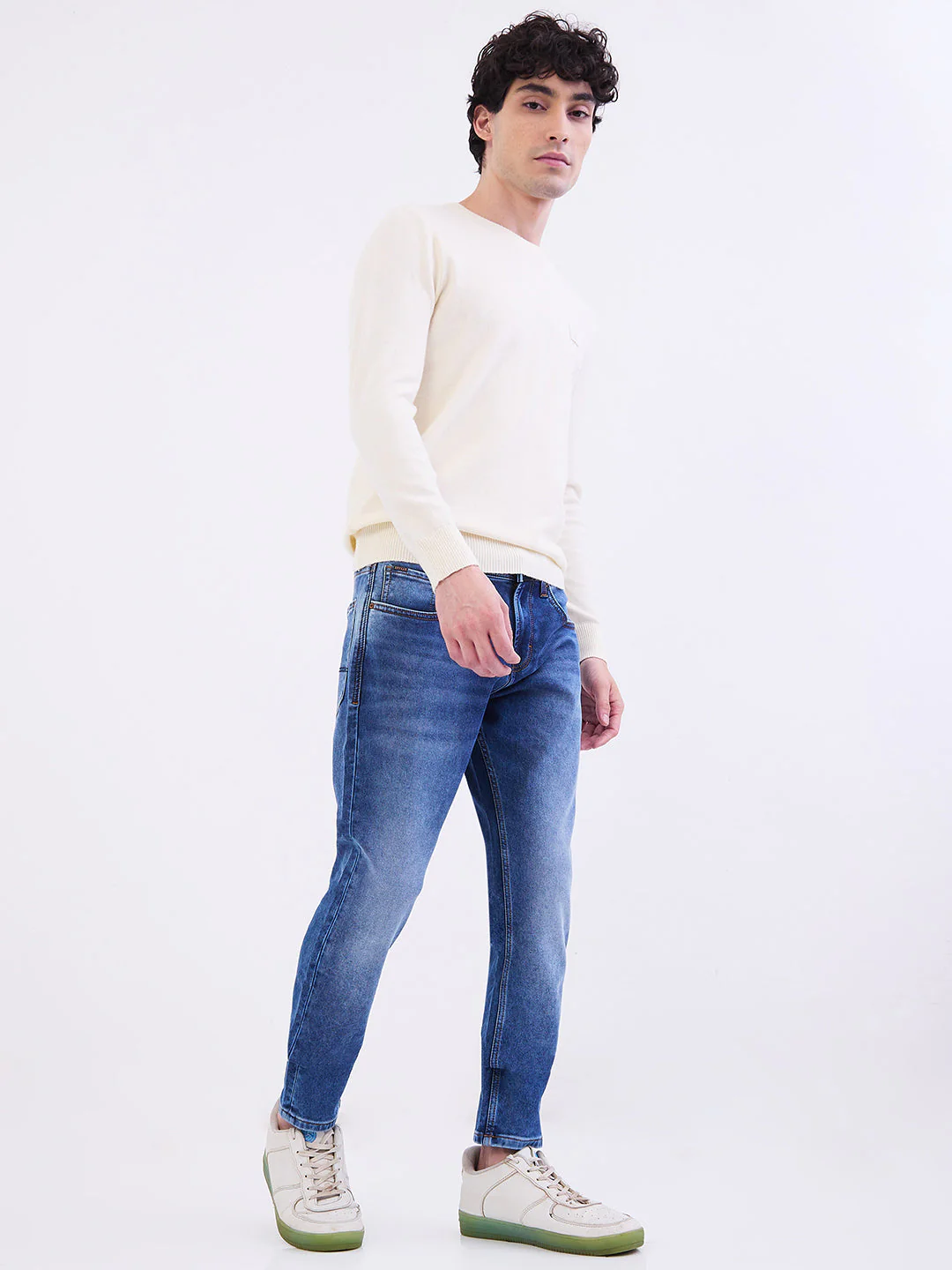 Men Sweater Off White Slim Fit - Image 5