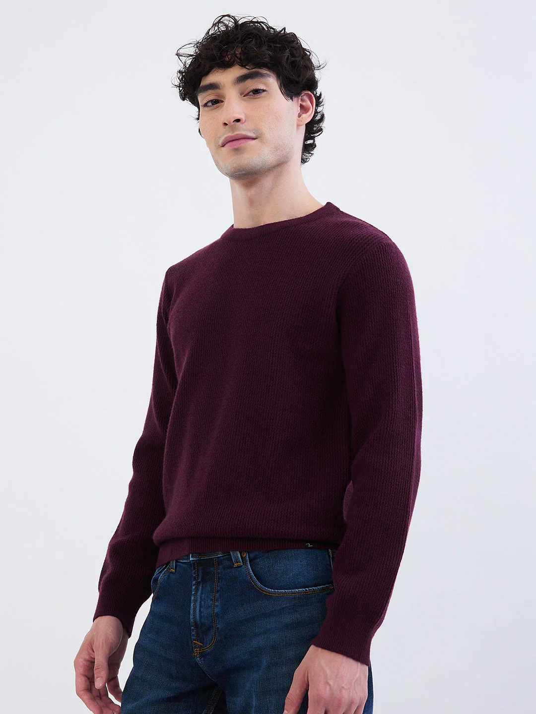 Men Sweater Red Slim Fit - Image 3