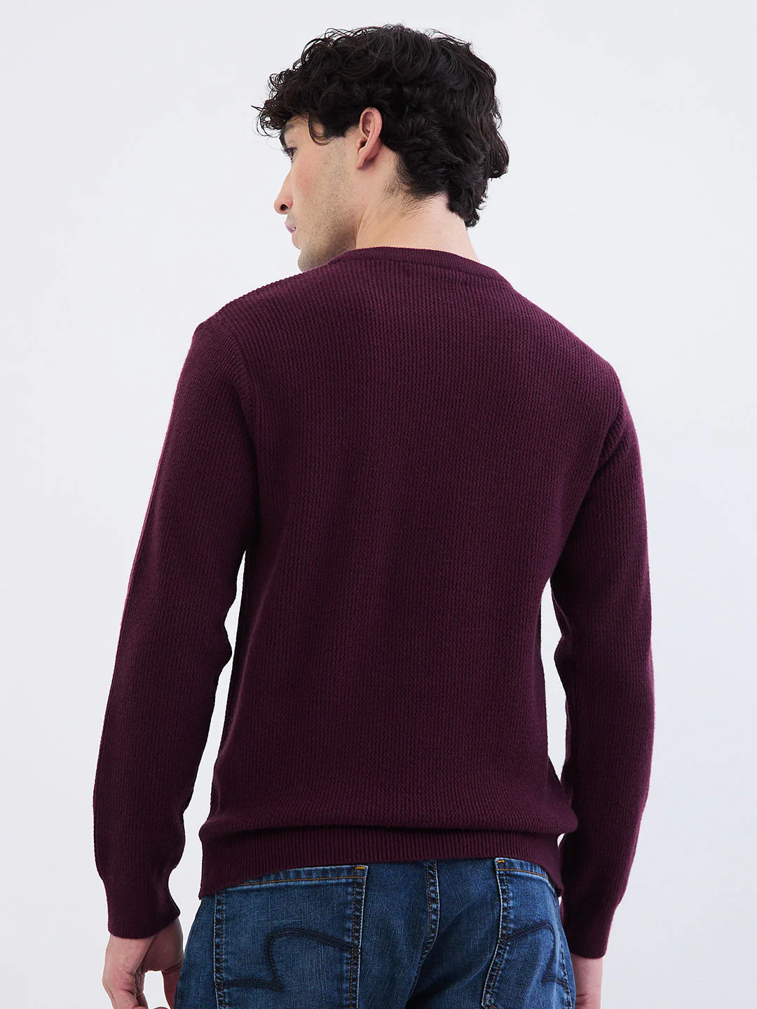 Men Sweater Red Slim Fit - Image 4