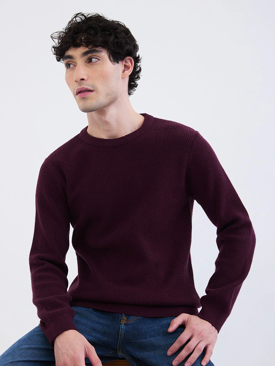 Men Sweater Red Slim Fit - Image 7