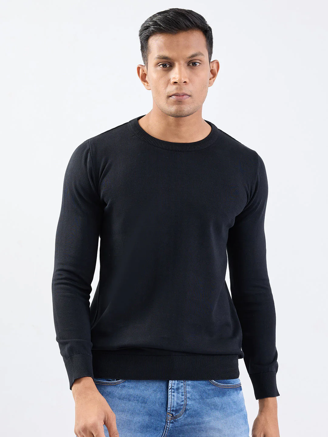 Men Sweater Black Slim Fit - Image 2