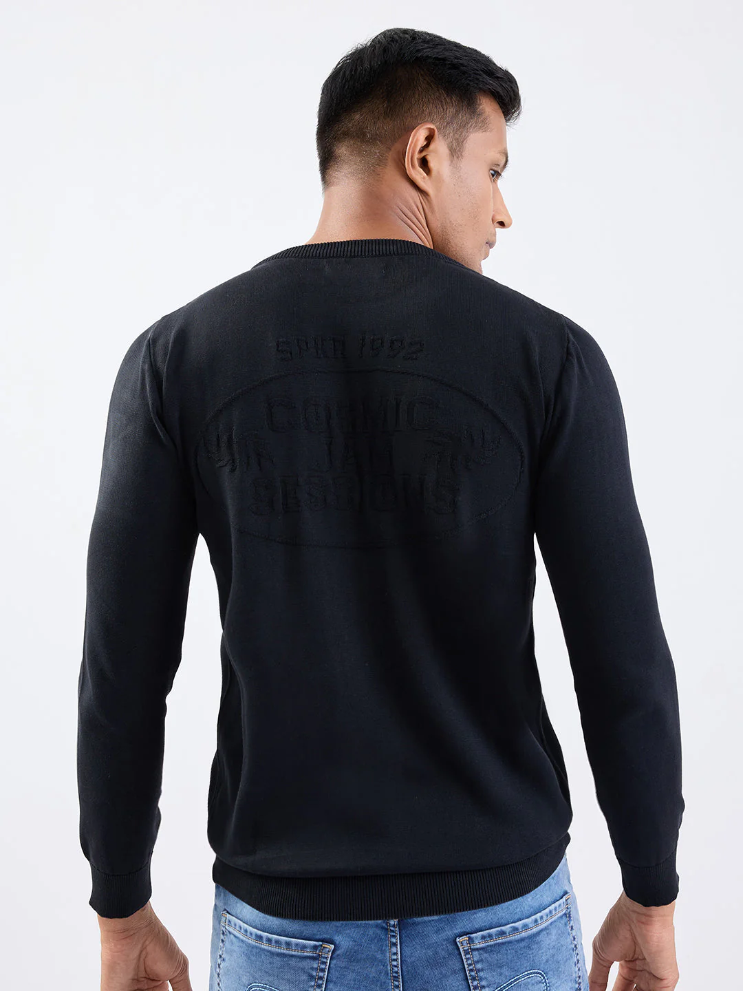Men Sweater Black Slim Fit - Image 4