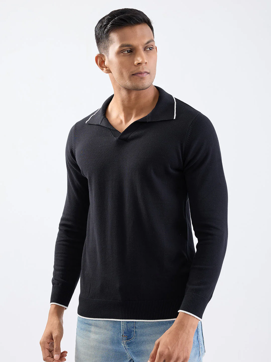 Men Sweater Black Slim Fit - Image 3