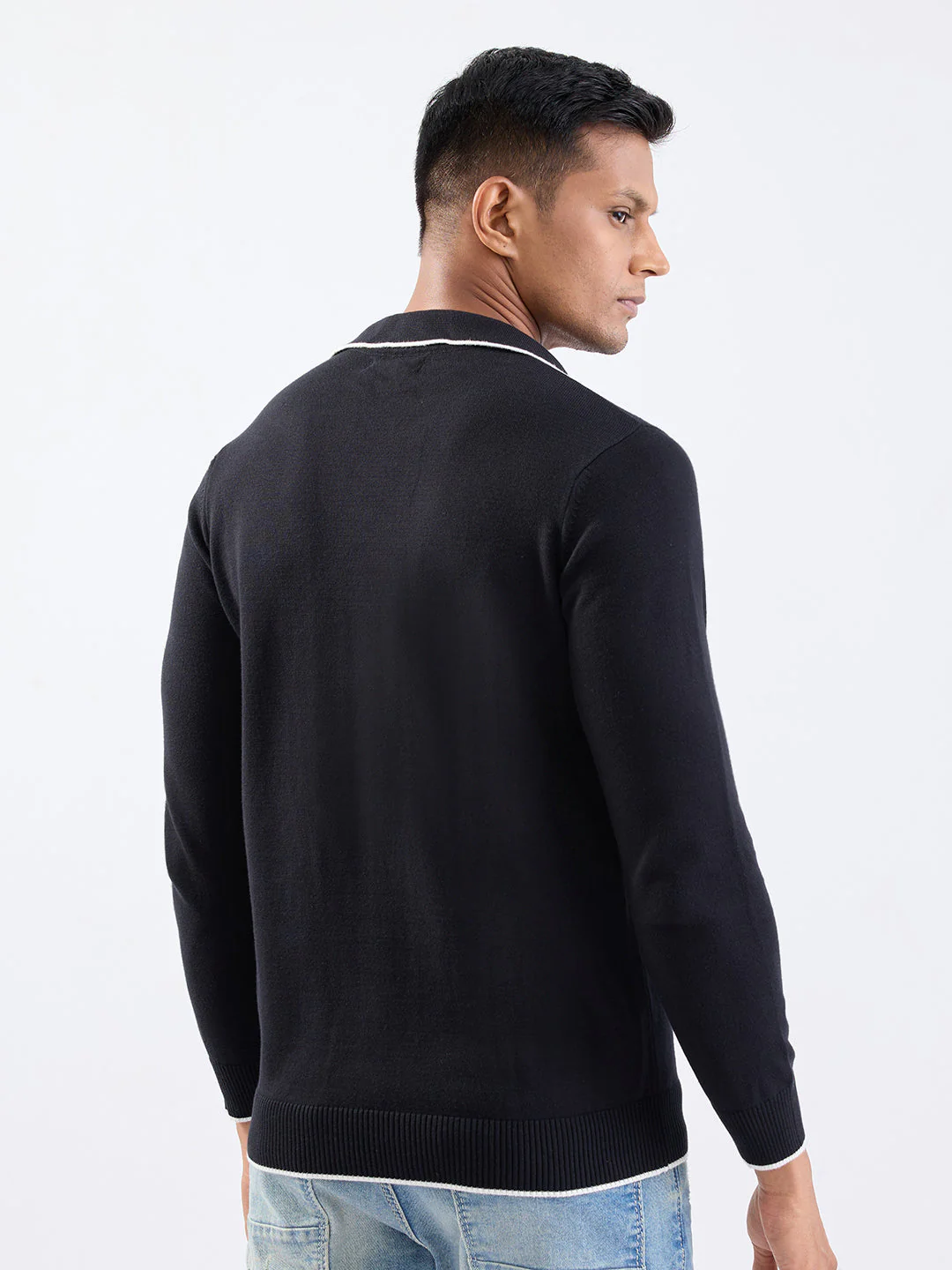 Men Sweater Black Slim Fit - Image 4
