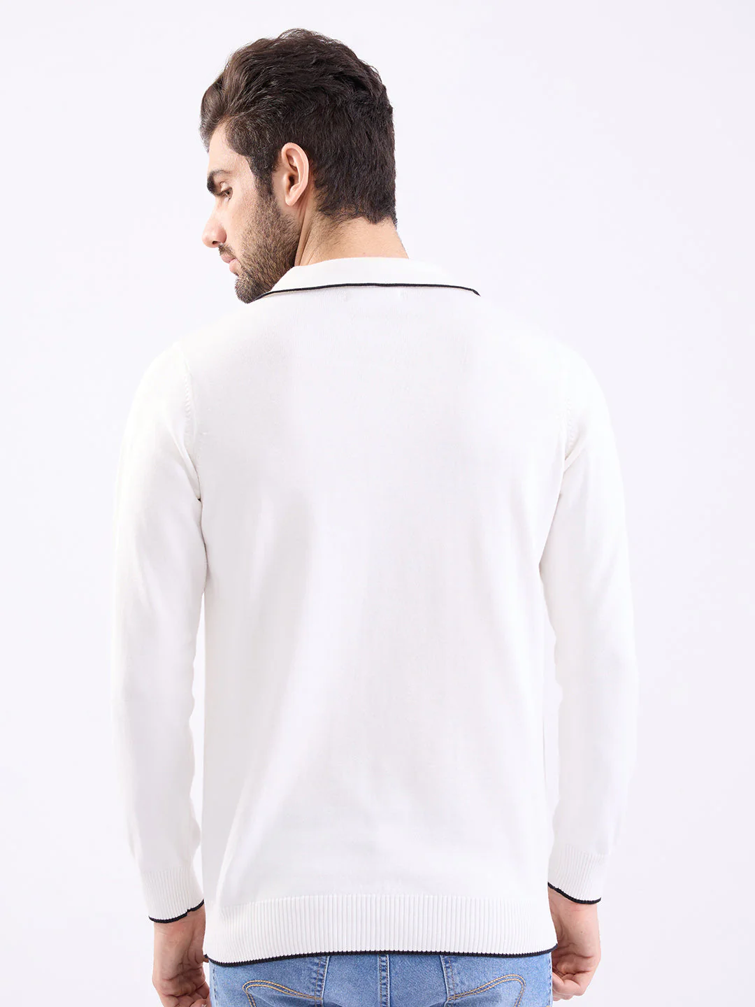 Men Sweater White Slim Fit - Image 4