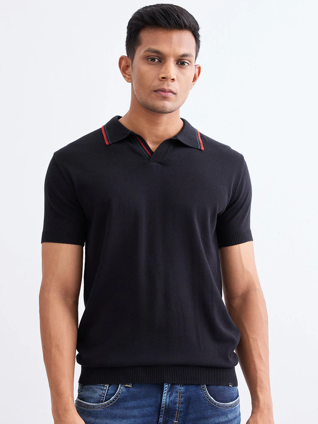 Men Sweater Black Slim Fit - Image 2