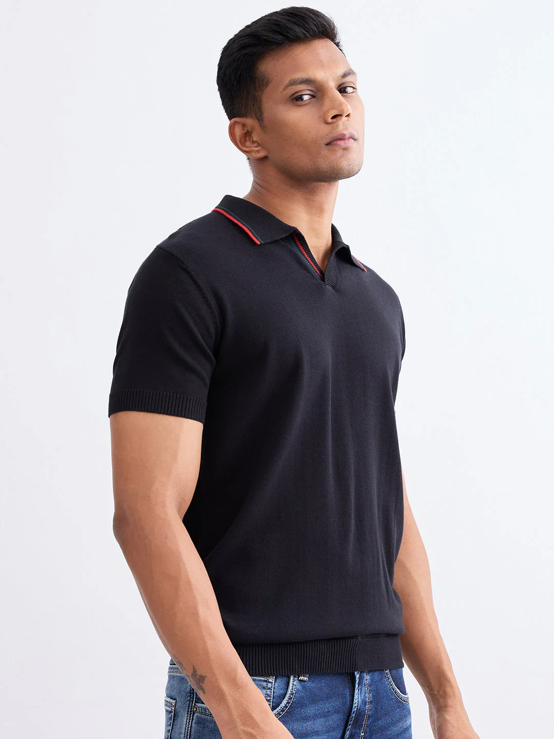 Men Sweater Black Slim Fit - Image 3