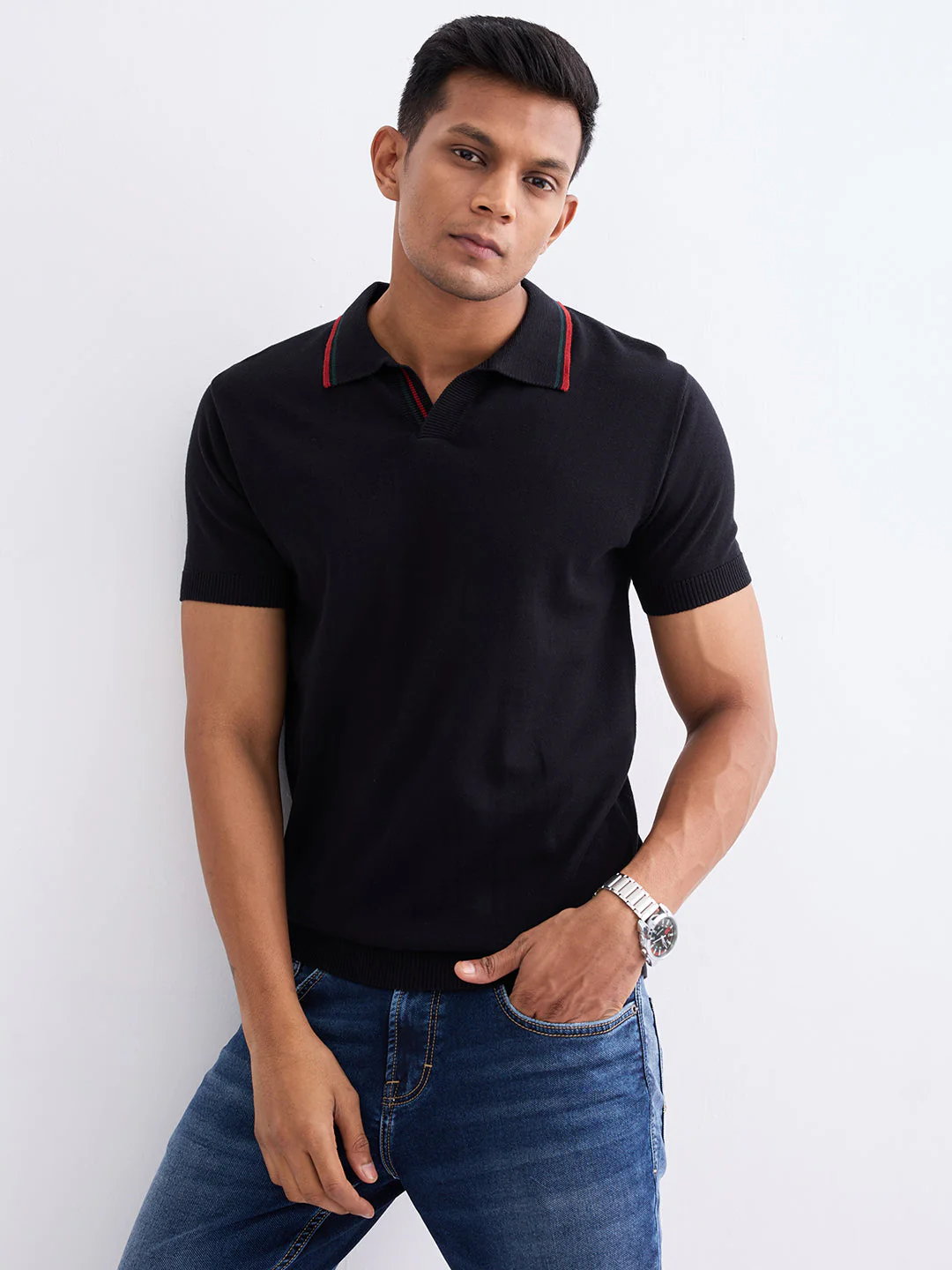 Men Sweater Black Slim Fit - Image 7