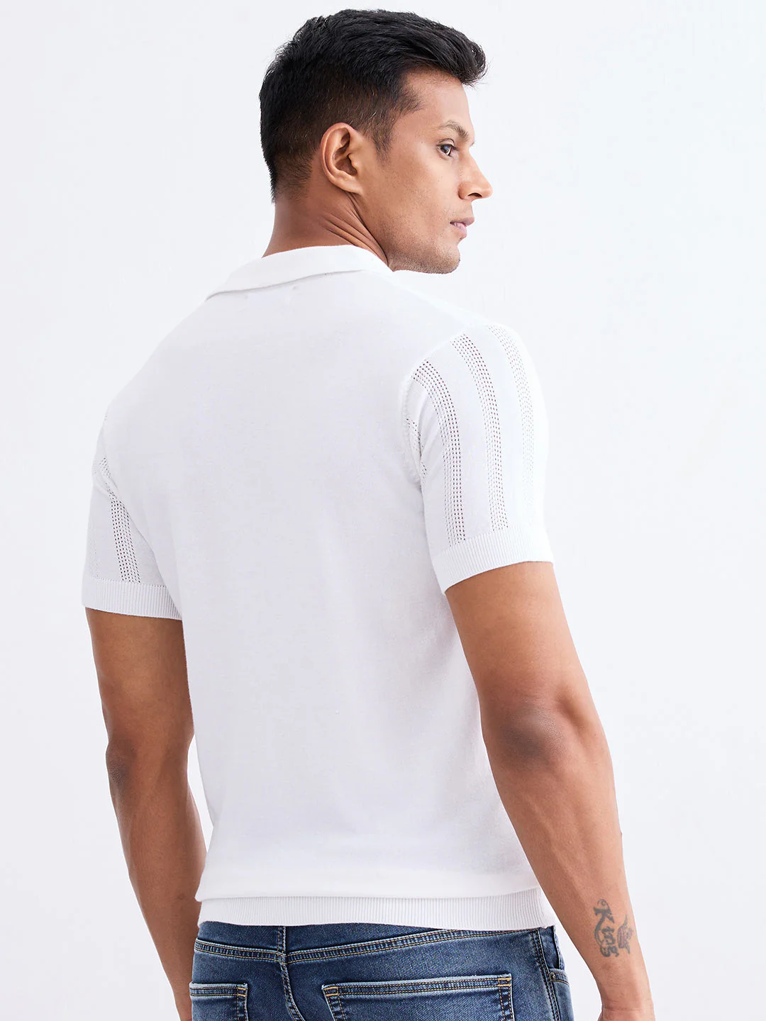 Men Sweater Off White Slim Fit - Image 4