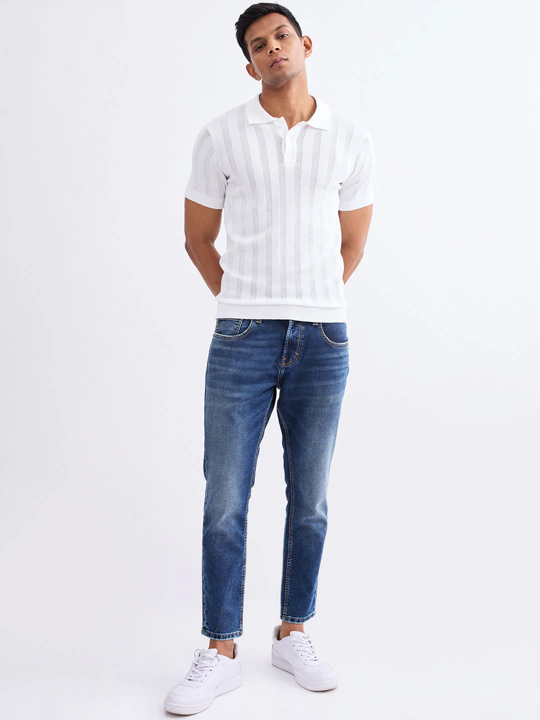 Men Sweater Off White Slim Fit - Image 5