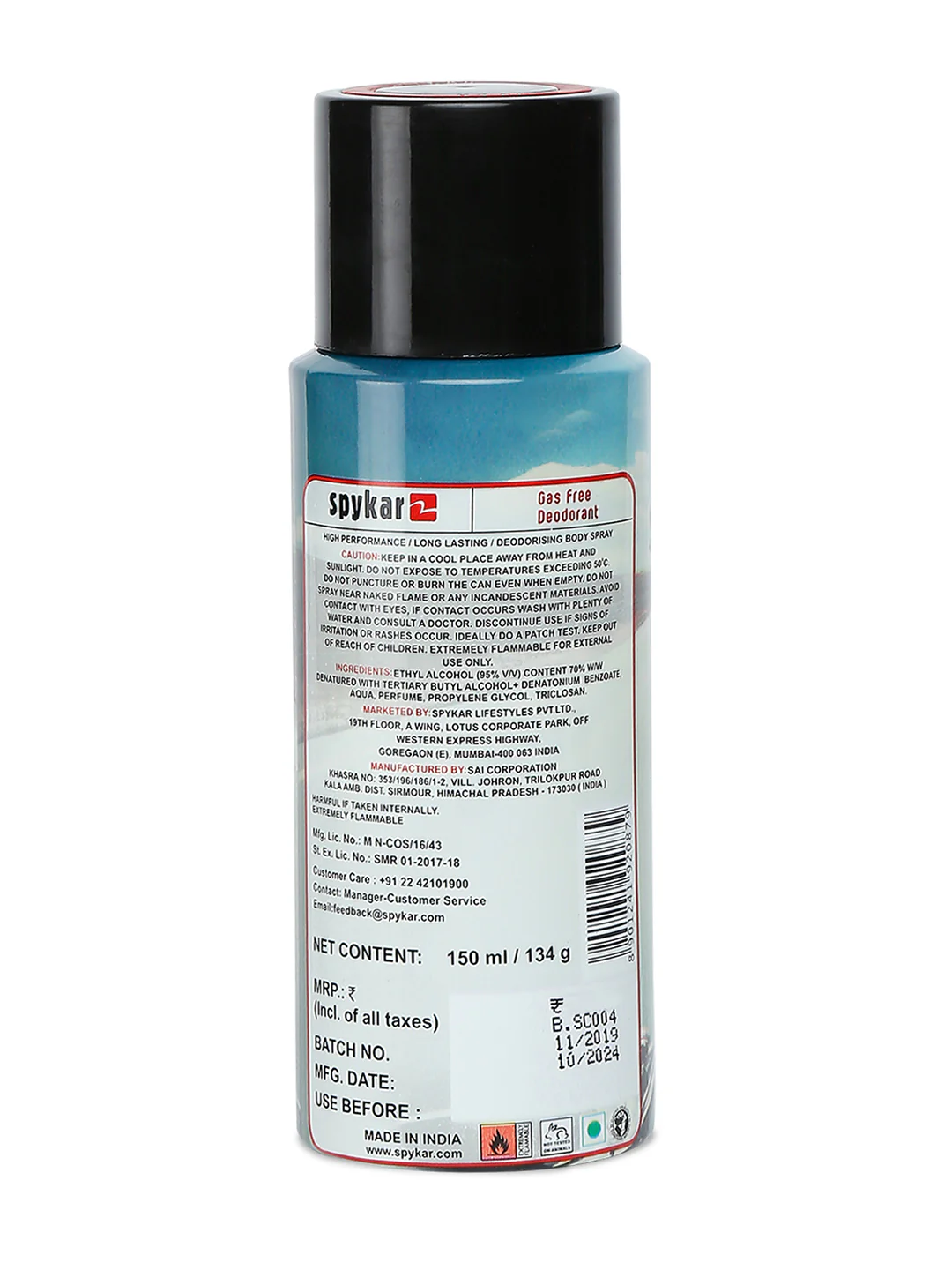 Men Blue Brake-Free Gas Free Deodorant - Image 2