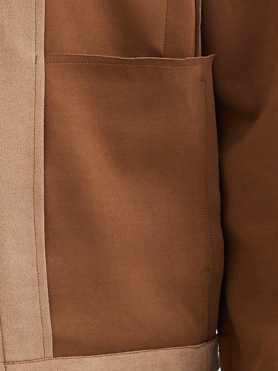 Men Jacket Brown Straight Fit - Image 8