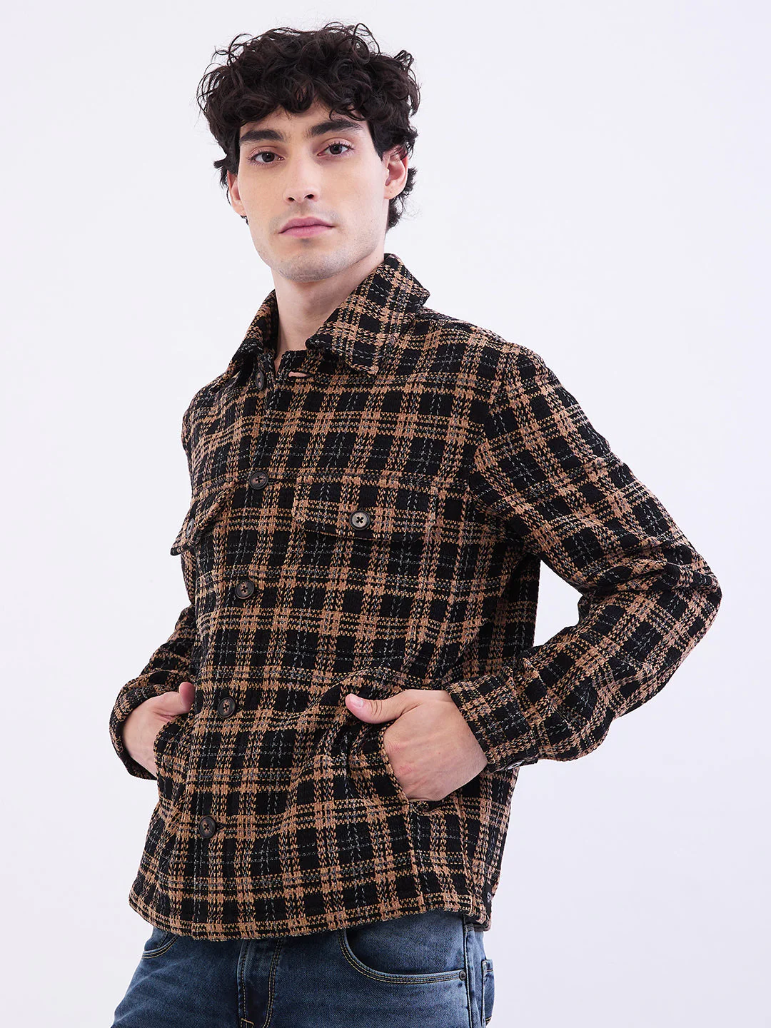 Men Jacket Black Straight Fit - Image 3