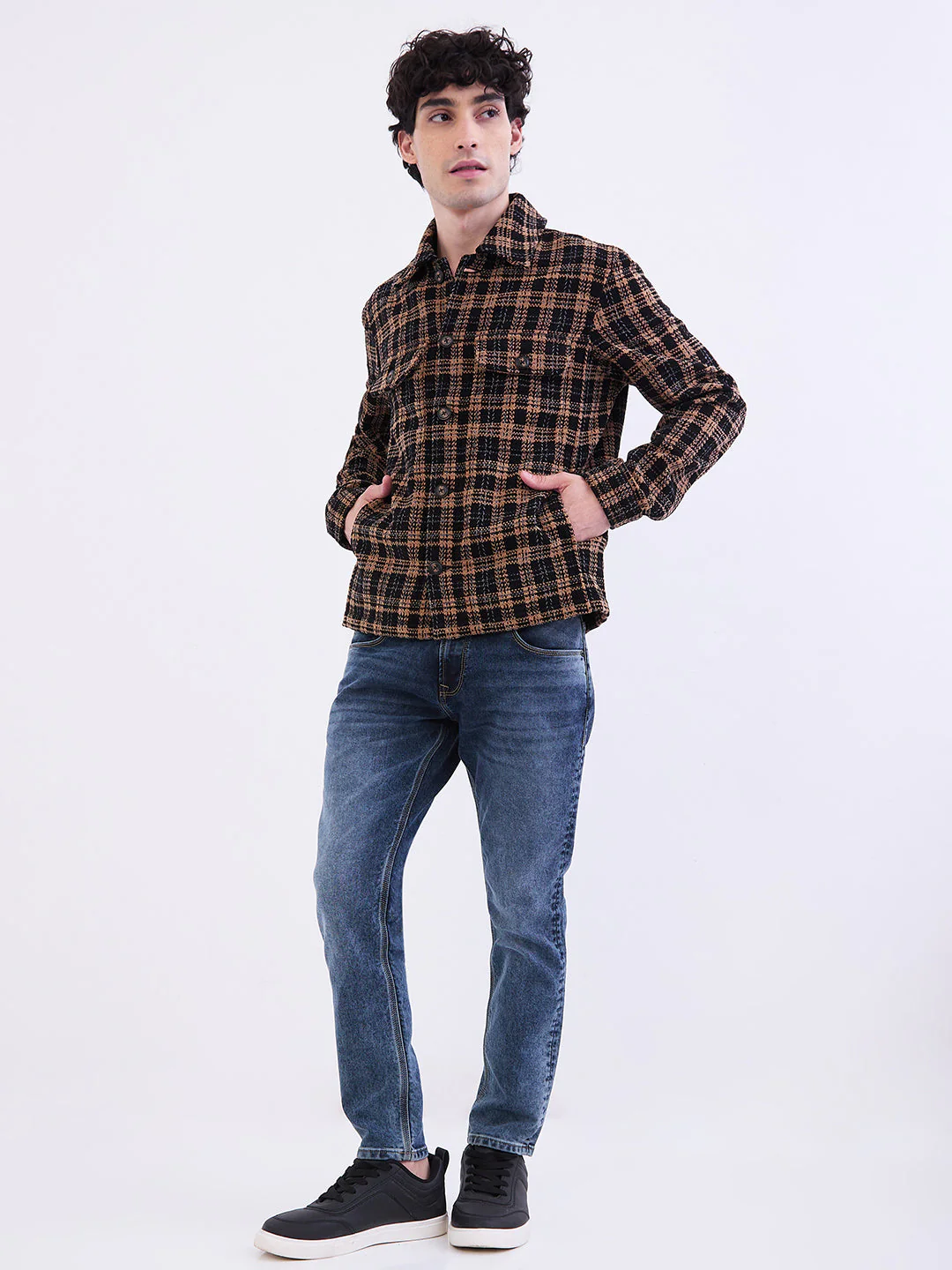 Men Jacket Black Straight Fit - Image 5