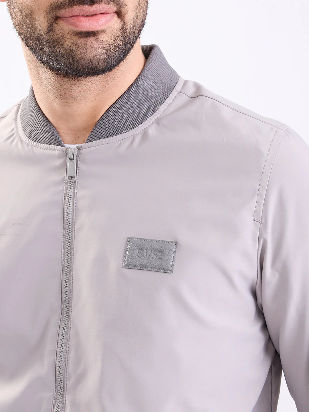 Men Jacket Grey Straight Fit - Image 6