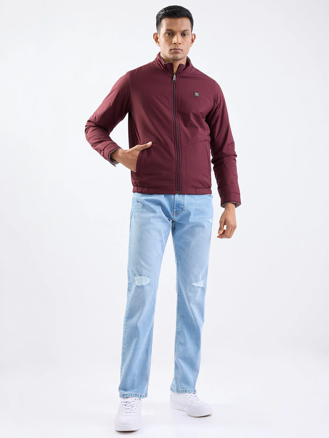 Men Jacket Red Straight Fit - Image 5