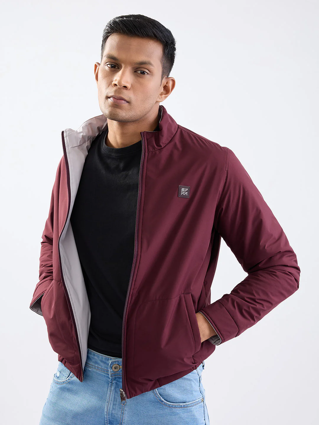 Men Jacket Red Straight Fit - Image 7