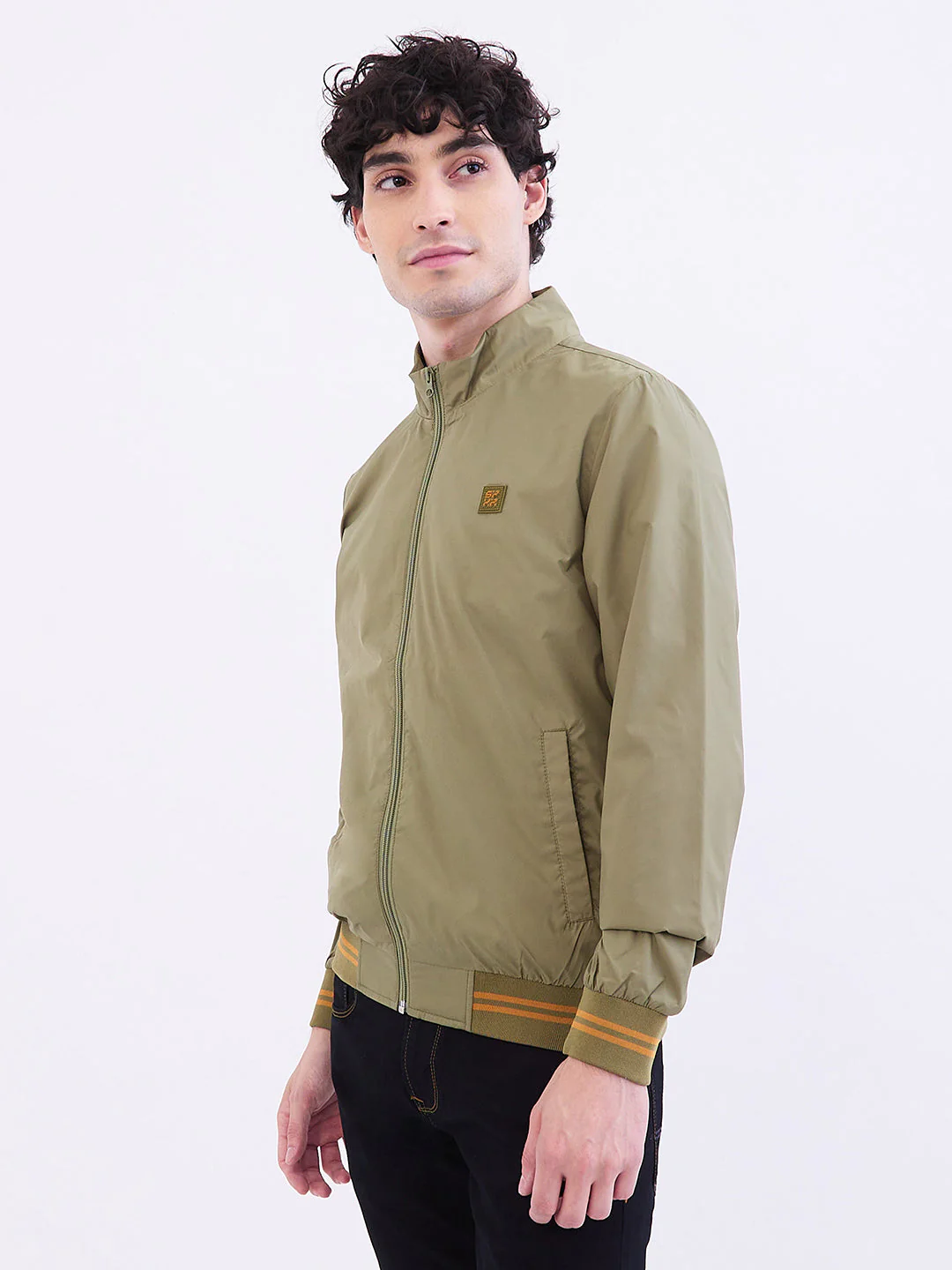 Men Jacket Green Straight Fit - Image 3