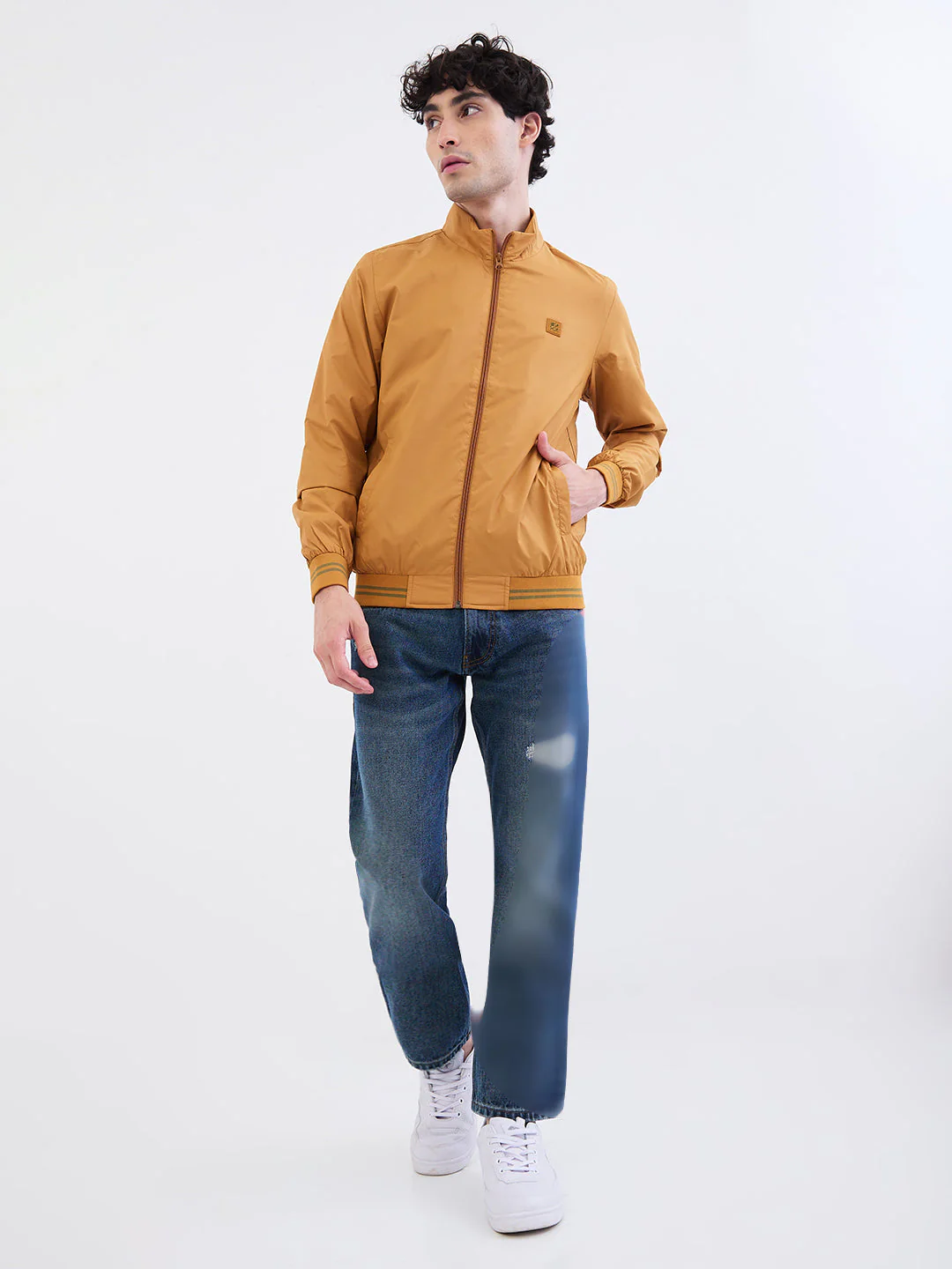 Men Jacket Khaki Straight Fit - Image 5