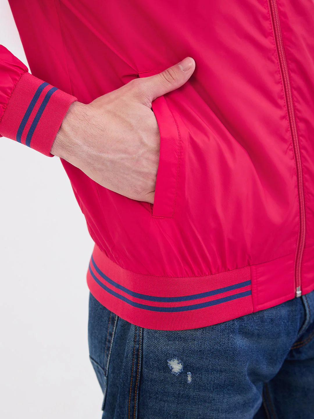 Men Jacket Red Straight Fit - Image 8