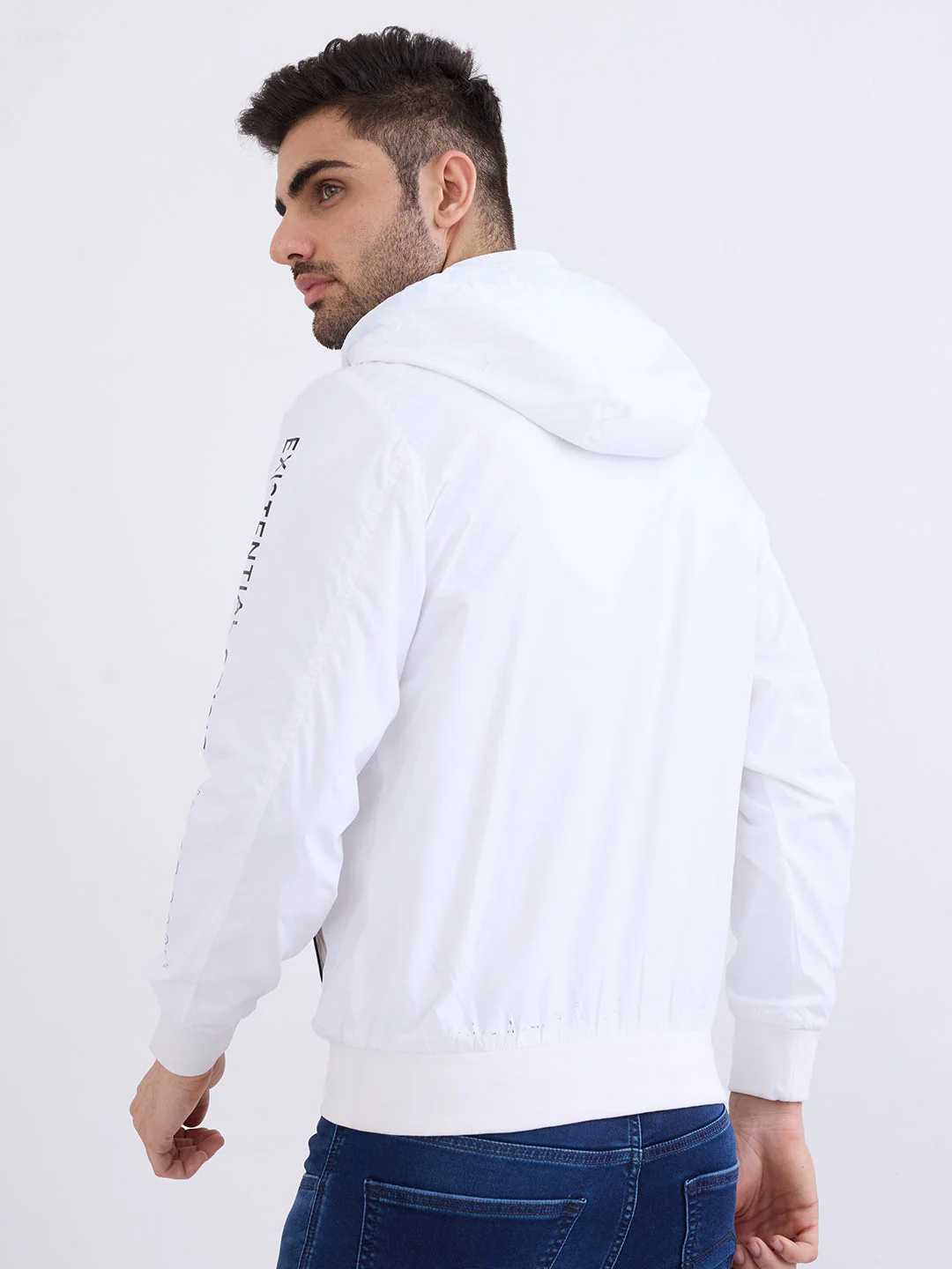Men Jacket White Straight Fit - Image 4