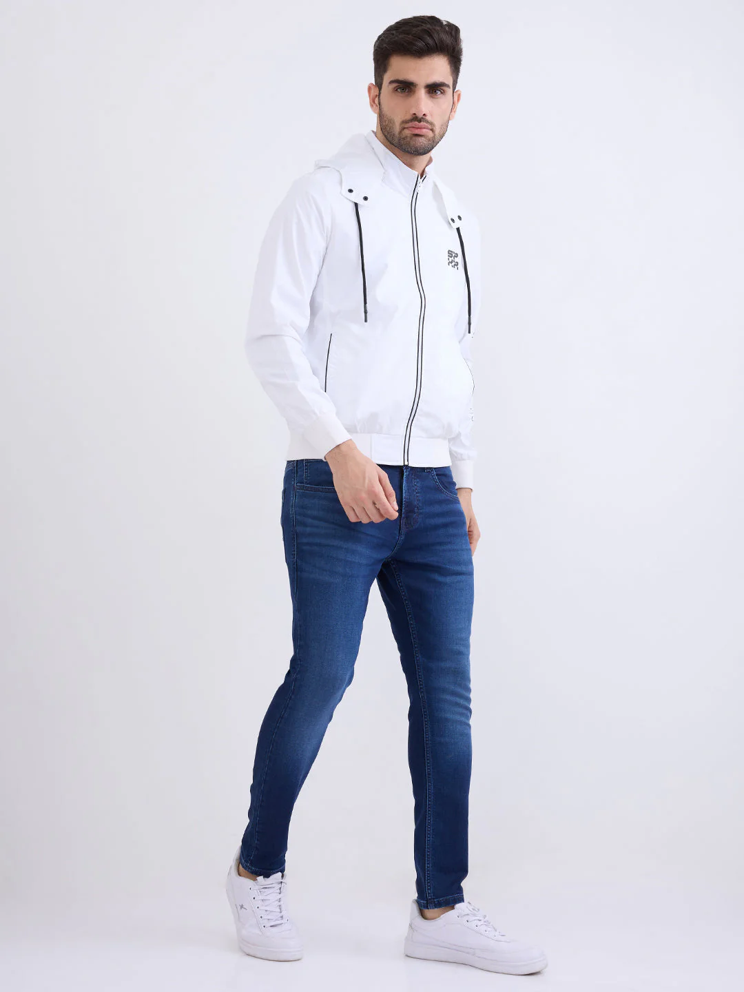 Men Jacket White Straight Fit - Image 5