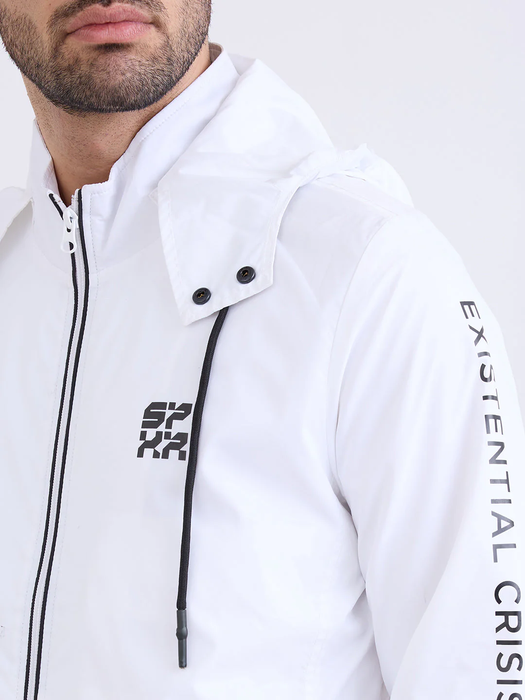 Men Jacket White Straight Fit - Image 6
