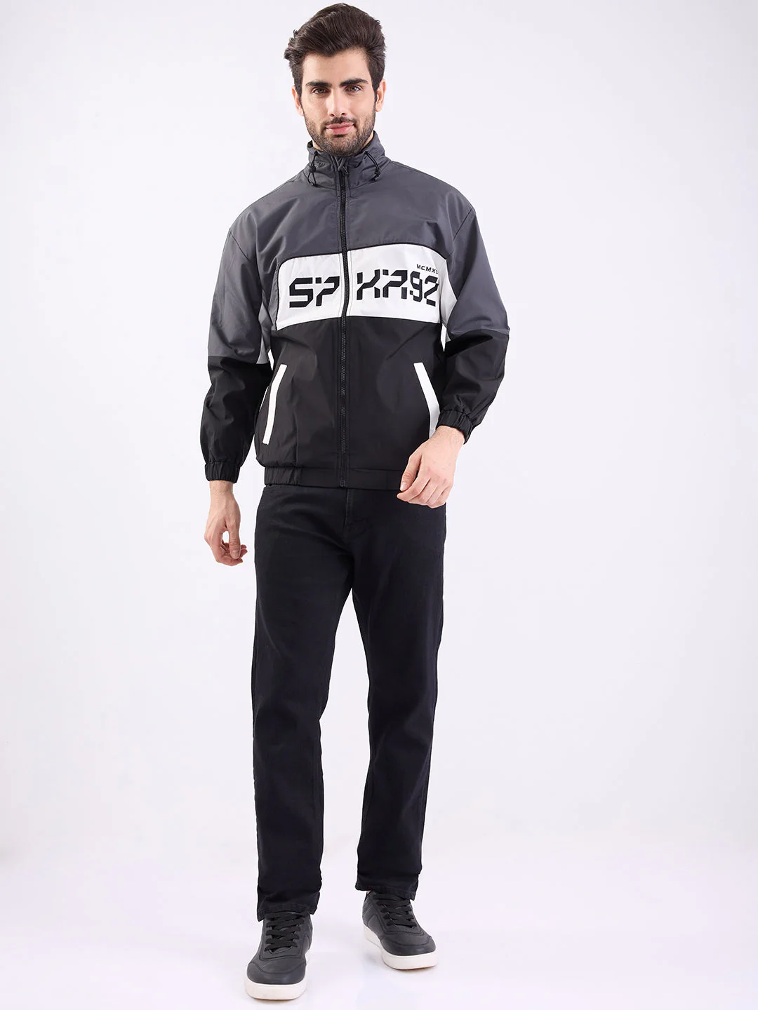 Men Jacket Grey Straight Fit - Image 5